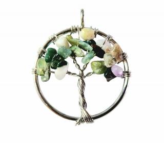 Strom života - magický amulet malý ACHÁT MECHOVÝ (vel.3cm)