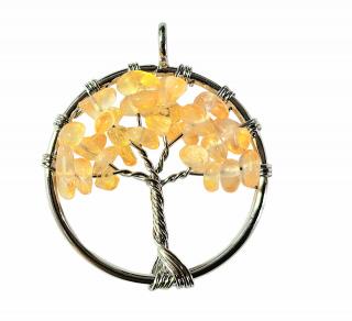 Strom života - magický amulet malý KŘIŠŤÁL BARVENÝ (vel.3cm)