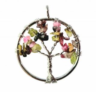 Strom života - magický amulet malý TURMALIN MELOUNOVÝ (vel.3cm)