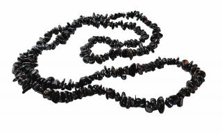 Turmalín černý (skoryl) náhrdelník sekaný dlouhý  (obvod cca 80cm)