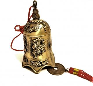 Zvonek pro štěstí z kovu velký č.2 (vel.9,5x5,5cm)