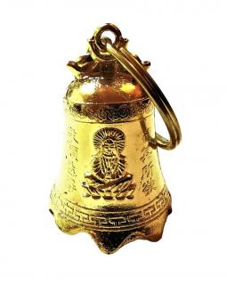 Zvonek pro štěstí z kovu zlatý, malý č. 2 (Vel. 4 x 2,5 cm)