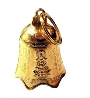Zvonek pro štěstí z kovu zlatý větší (Vel. 5 x 4 cm)