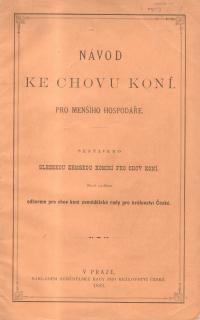 Návod ke chovu koní pro menšího hospodáře (1883, digitalizováno)