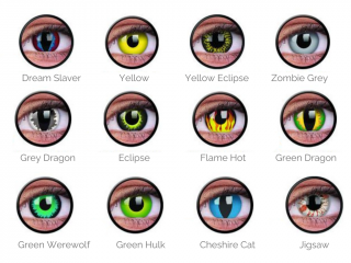Crazy ColourVUE (2 čočky) - nedioptrické roční Barevná varianta: DRagon eyes, Průměr - DIA: 14,0, Zakřivení - B.C.: 8,6