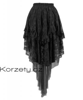 Černá sukně z krajky vhodná k nošení s korzety Váš obvod pasu: 2XL (EU 42-44)  pas 80-85, poprsí 101-105, boky 105-110 (cm)
