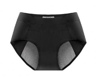 Discreet Menstruační kalhotky z bavlny s přední kapsičkou pro náhradní vložku černé, vel. 36/38 (S/M)