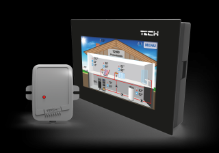 TECH CS-281 C (CS,EU) pokojový termostat (Pokojový termostat s RS komunikací (sklo 2mm, podomítková montáž))