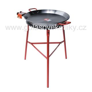 Set hořák L50 Paella 50 cm tři okruhy, stojan a pánev leštěná ocel 60 cm (ideální souprava pro grilování a vaření nejen pod širým nebem)