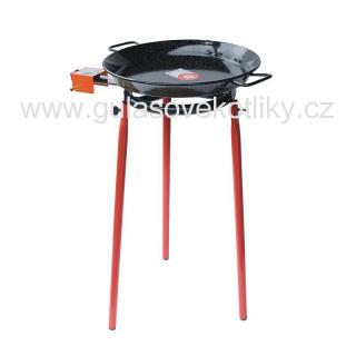 Set hořák M30 Paella 30 cm jeden okruh, a pánev smalt 40 cm (ideální souprava pro grilování a vaření nejen pod širým nebem)