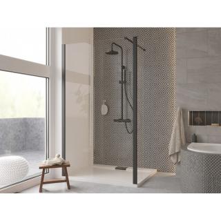 Hopa ECO-N BLACK Walk-in sprchový kout 195x90 cm, hliník černý matný, čiré sklo, BCEXON90BC