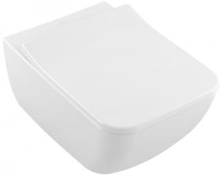 Villeroy & Boch Venticello Závěsné WC 375 x 560 mm včetně sedátka s krytem SlimSeat Line, DirectFlush, alpská bílá, 4611R001 + 9M80S101