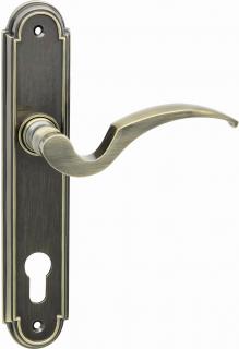 Cobra dveřní kování Venezia (česaný bronz) Provedení: BB - klika/klika s otvorem pro pokojový klíč, Rozteč: 72 mm