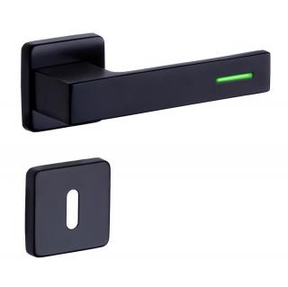 ROSTEX dveřní kování RAVENA/H Lumino (černá) Provedení (Rostex): BB (klika/klika s otvorem pro pokojový klíč)