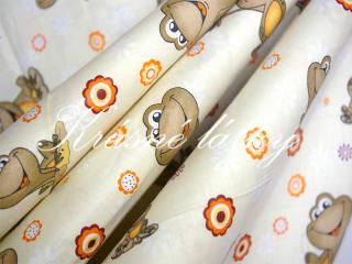 žabičky- š.140 cm 100% bavlna v pestrých b. na dětské výrobky atp