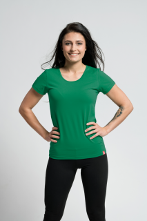 Dámské bavlněné triko s krátkým rukávem CityZen s elastanem zelené 702EL-KLAS Velikost: S / 36