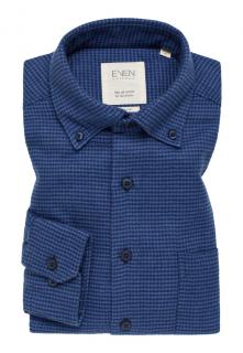 Flanelová košile Eterna Regular Fit  Upcycling Shirt  modrá 2567_17VS84 velikost: 42, délka rukávu: dlouhý rukáv (65 cm)
