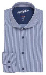 Funkční košile Pure Slim Fit  Functional  s proužkem - modrá velikost: 38, délka rukávu: dlouhý rukáv (67 cm)