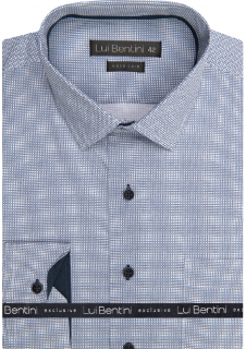 Košile AMJ - kolekce Lui Bentini - Comfort fit - bílá a s drobným vzorem LD219 velikost: 41, délka rukávu: dlouhý rukáv (65 cm)