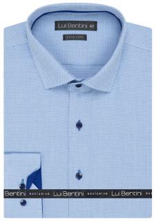 Košile AMJ - kolekce Lui Bentini - Comfort fit - modrá LD211 velikost: 45, délka rukávu: dlouhý rukáv (65 cm)