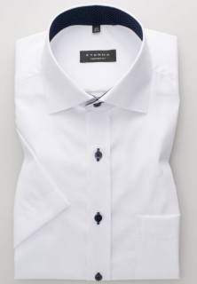Košile Eterna Comfort Fit  Pinpoint   s krátkám rukávem - bílá 8100K137_00 velikost: 40, délka rukávu: krátký rukáv