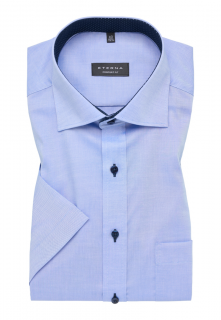 Košile Eterna Comfort Fit  Pinpoint   s krátkým rukávem - modrá 8100K137_12 velikost: 40, délka rukávu: krátký rukáv