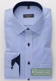 Košile Eterna Comfort Fit  Streifen Twill   modrá 8992_16E15P velikost: 49, délka rukávu: dlouhý rukáv (65 cm)