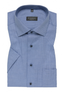 Košile Eterna Comfort Fit  Struktur  s krátkým rukávem - modrá 8204_16K169 velikost: 45, délka rukávu: krátký rukáv
