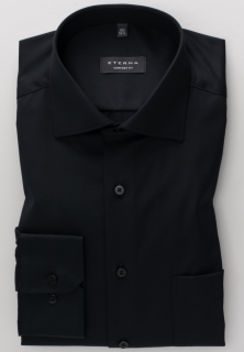 Košile Eterna Comfort Fit  Twill   neprůhledná černá 8817_39E19K velikost: 41, délka rukávu: dlouhý rukáv (65 cm)