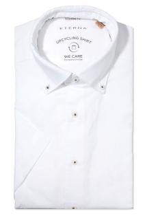 Košile Eterna Modern Fit  Popeline  Upcycling Shirt s krátkým rukávem Bílá L_3330WS74_00 velikost: 46, délka rukávu: krátký rukáv