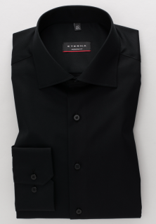 Košile Eterna Modern Fit  Twill  neprůhledná černá 8817_39X18K velikost: 38, délka rukávu: dlouhý rukáv (65 cm)