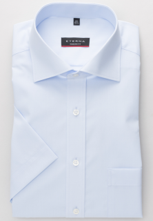 Košile Eterna Modern Fit  Uni Popeline  s krátkým rukávem modrá 1100C187_10 velikost: 42, délka rukávu: krátký rukáv