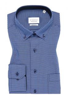 Košile Eterna Modern Fit  Vichy Popeline   drobná kostka - modrá 8913_09X146 velikost: 38, délka rukávu: dlouhý rukáv (65 cm)