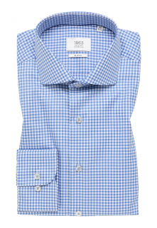 Košile Eterna Slim Fit  Karo Twill  kostkovaná modrá / bílá 8128_13F682 velikost: 39, délka rukávu: dlouhý rukáv (67 cm)