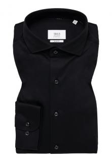 Košile Eterna Slim Fit  Uni Jersey  Soft tailoring černá 2159_39YS82 velikost: 38, délka rukávu: dlouhý rukáv (67 cm)