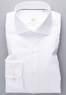 Košile Eterna Slim Fit  Uni Twill  bílá 8005_00F682 velikost: 45, délka rukávu: dlouhý rukáv (67 cm)