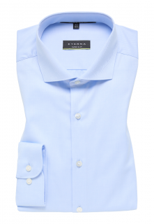 Košile Eterna Super Slim  Twill  neprůhledná modrá 8817_10Z182 velikost: 38, délka rukávu: dlouhý rukáv (67 cm)