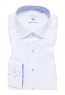 Luxusní košile Eterna Comfort Fit  Twill   bílá 8005_00E647 velikost: 40, délka rukávu: dlouhý rukáv (65 cm)