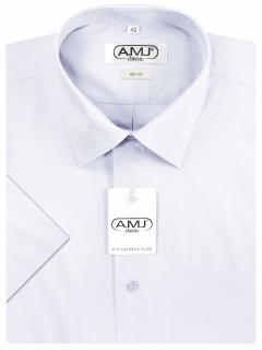 Pánská košile AMJ Slim fit s krátkým rukávem - bílá JKS18 Velikost: 37, délka rukávu: krátký rukáv