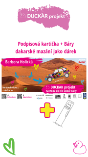 Podpisová kartička DUCKAR + dárek - Báry Dakarské mazání na klouby a svaly