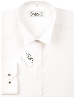 Společenská košile AMJ Comfort fit s frakovým límečkem - smetanová JDAF16 velikost: 44, délka rukávu: dlouhý rukáv (65 cm)