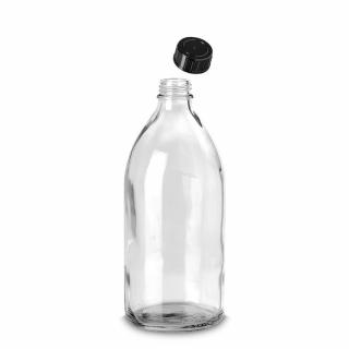 Láhev, úzkohrdlá, s GL uzávěrem, 500 ml, čirá, sklo (Skleněná láhev 500 ml, čiré sklo)