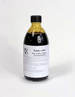 Šelak rubín, bez vosku, tmavý, koncentrát 33 %, 250 ml (Roztok v lihu nejvyšší kvality)