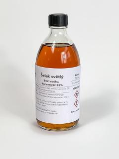 Šelak světlý, bez vosku, koncentrát 33%, 250 ml (Roztok v lihu nejvyšší kvality)