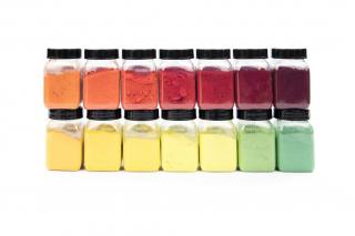 Set: Výběr kadmiových pigmentů - velký (14 x 50 g, baleno v PVC dózách)
