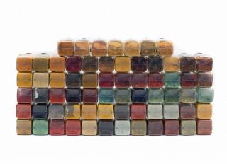 Set: Výběr zemitých pigmentů, 50 g každý (Cca. 71 zemních pigmentů balených v průhledných sklenicích)