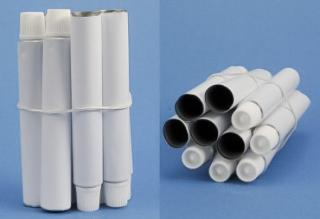 Tuby na výrobu barev, cca. 8 ml, balení 20 ks (Hliníkové tuby 15 x 74 mm, bílý povrch)