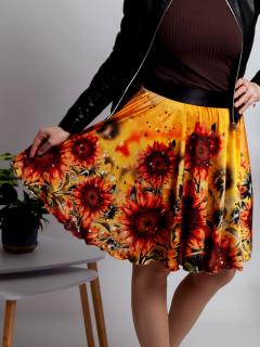 Dámská kolová sukně - Večerní slunečnice Velikost: S/M