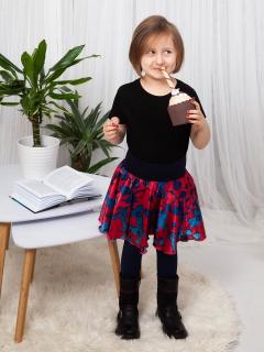 Dětská kolová sukně - Modrovínové máky Velikost: 2 - 7 let (pas 42 - 60 cm)