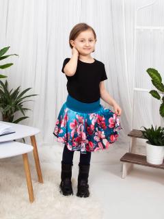 Dětská kolová sukně - Svěží sakura Velikost: 1 - 2 roky (pas 34 - 48 cm)